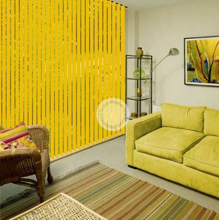 Желтые жалюзи в интерьере квартиры