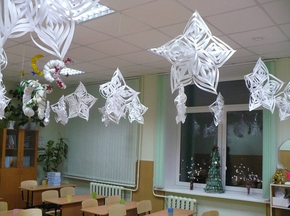 Новогодний декор в школе и детском саду